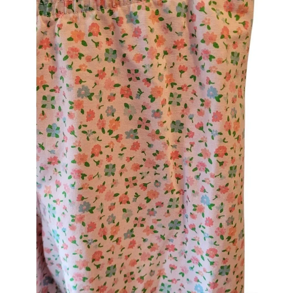 The Beaufort Bonnet Company Girl's Pink Floral Cotton Leggings Size 8